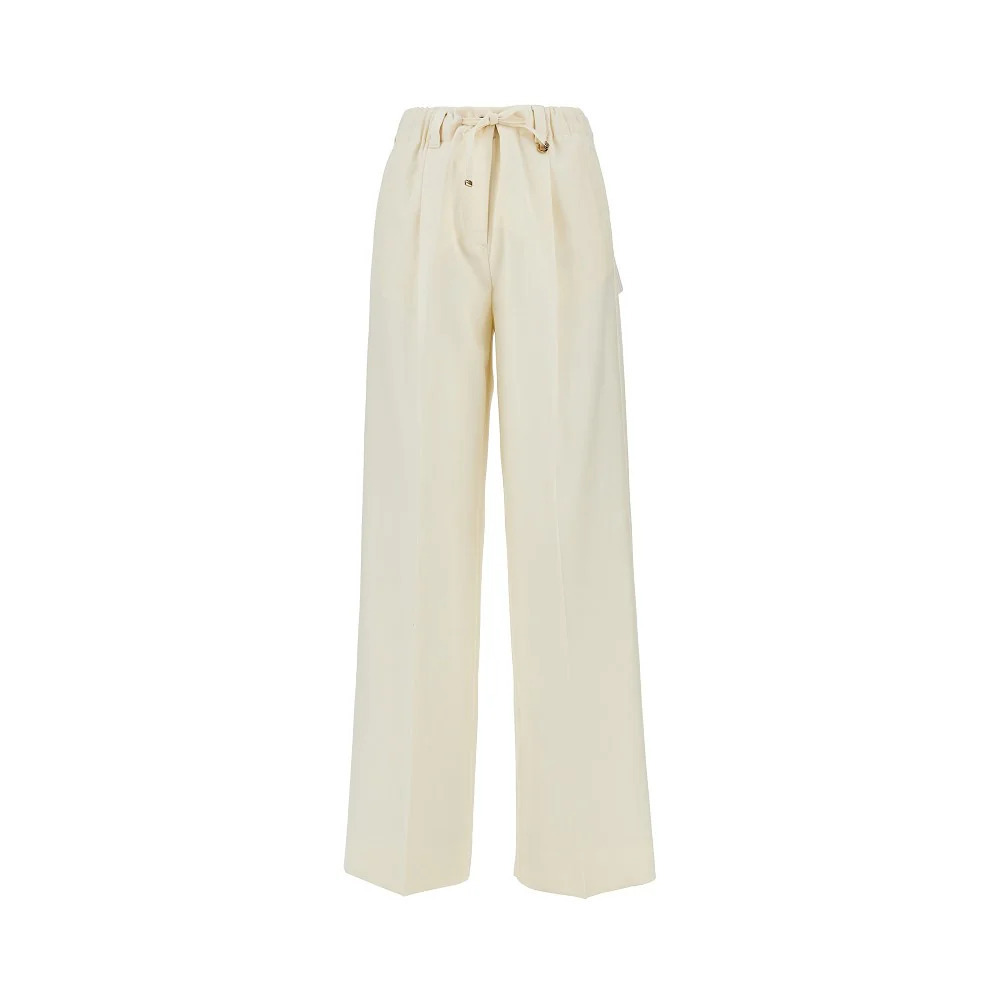 Moncler Wool Gabardine Pants With Drawstring